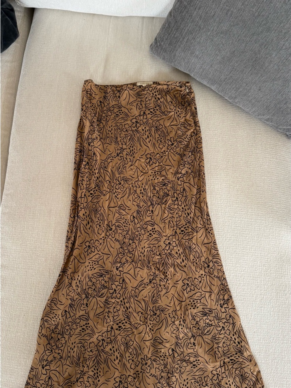 Whimsy + Row Brown Floral Maxi Skirt